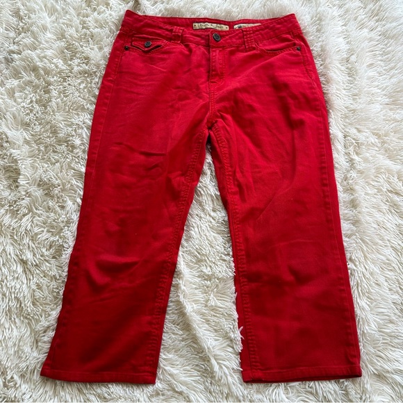 Vanilla Star Jeans Y2K Red Cropped Jeans Size 10 - Picture 1 of 9